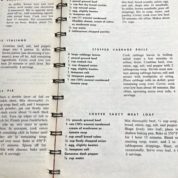 Vintage 1977 A Campbell Cookbook Cooking With Soup Spiral Bound Hardcover u - Picture 3 of 9